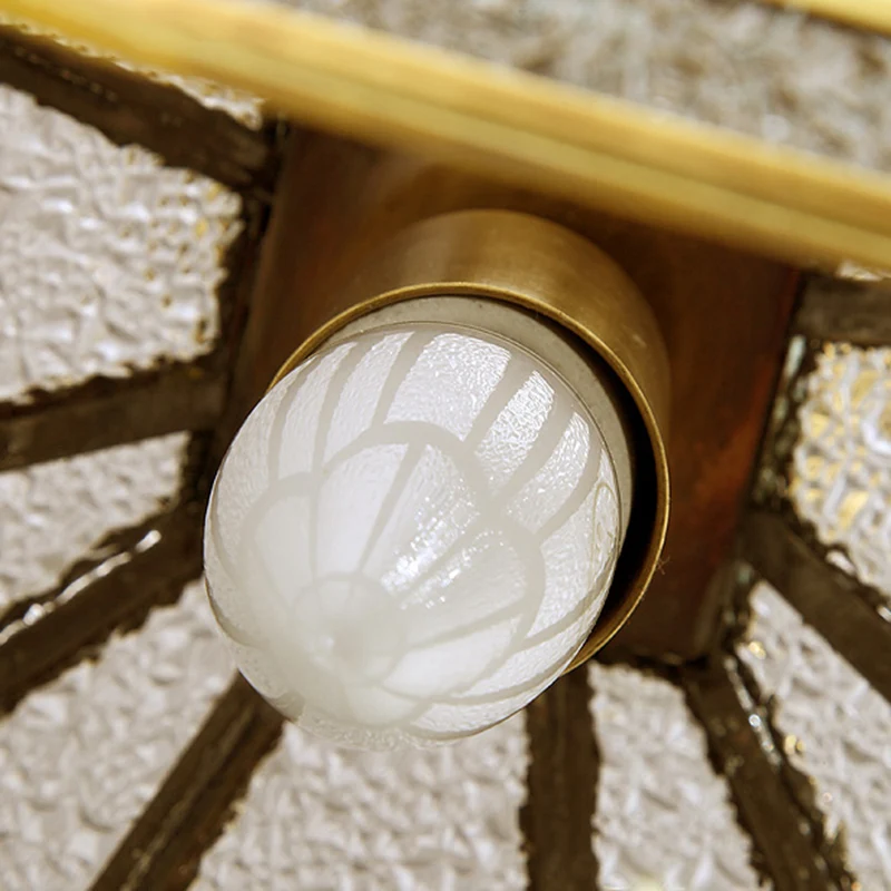 Gouden huisvormige druppelhanger Koloniaal chic getextureerd glas 1 lamp Eetkamer hanglamp Clearhalo