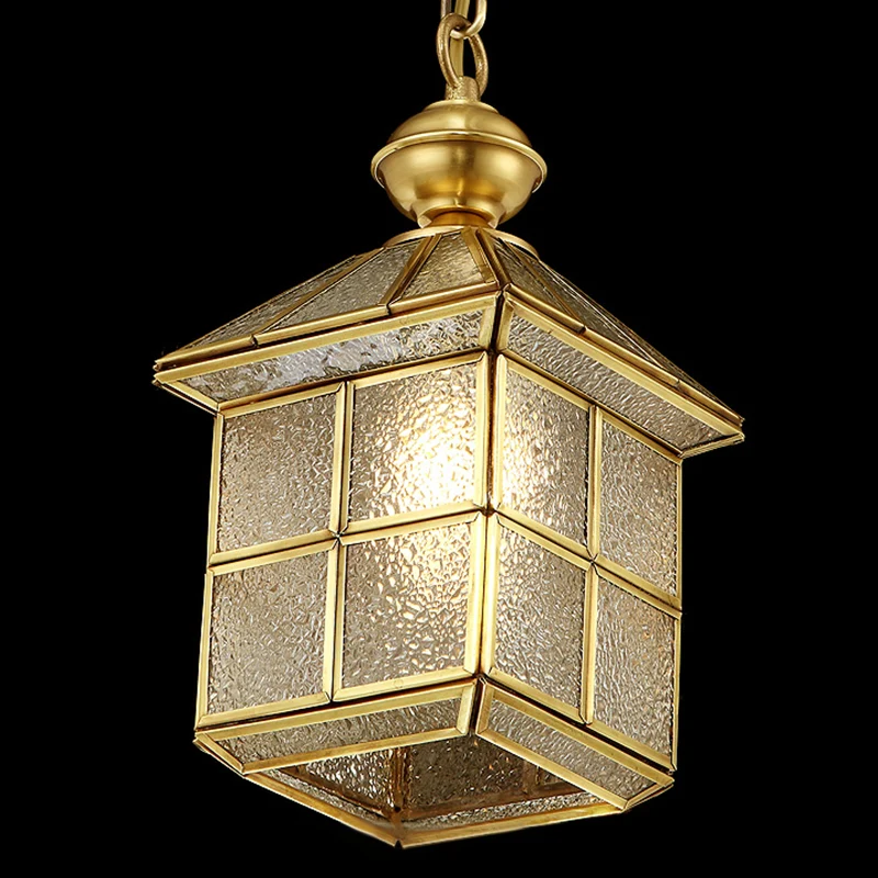 Gouden huisvormige druppelhanger Koloniaal chic getextureerd glas 1 lamp Eetkamer hanglamp Clearhalo