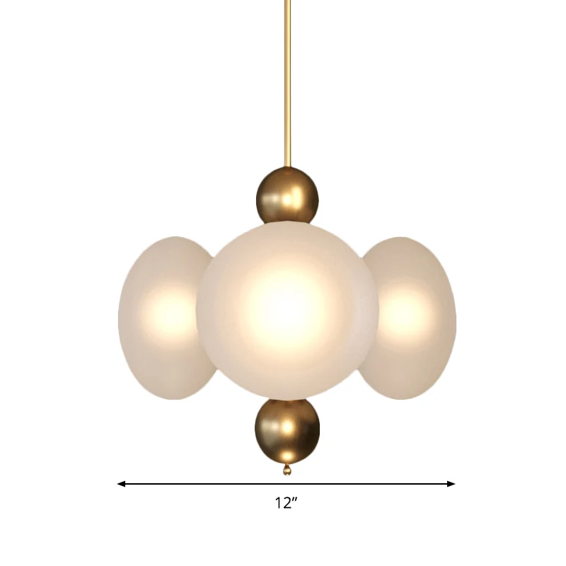 Gouden ronde kroonluchter licht modernisme 4 koppen matglazen plafond hanglamp Clearhalo