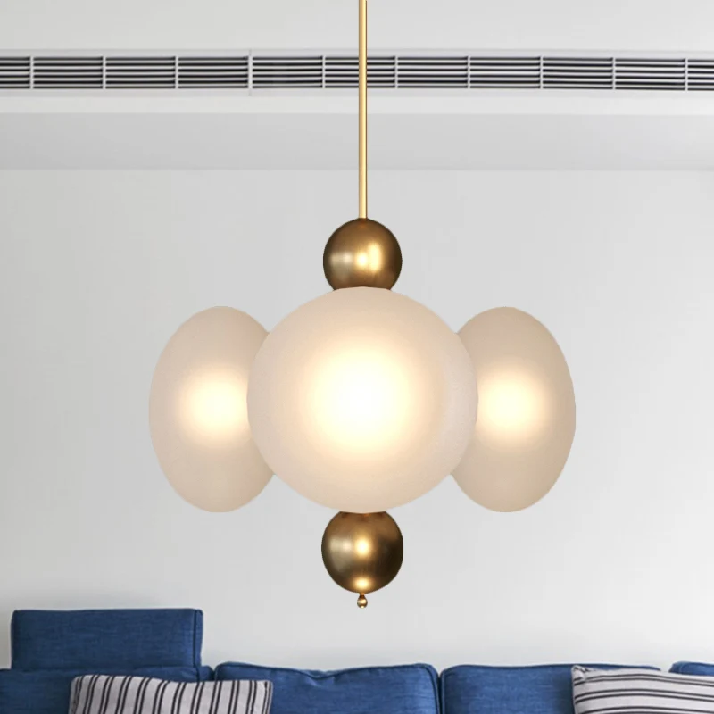 Gouden ronde kroonluchter licht modernisme 4 koppen matglazen plafond hanglamp Clearhalo