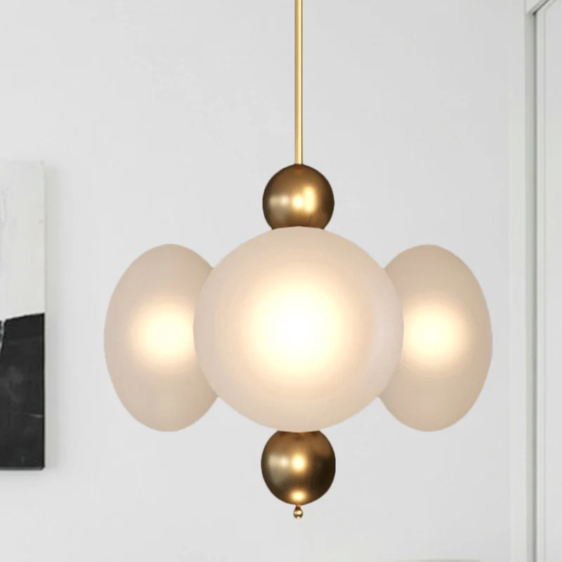Gouden ronde kroonluchter licht modernisme 4 koppen matglazen plafond hanglamp Clearhalo