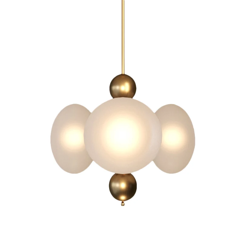 Gouden ronde kroonluchter licht modernisme 4 koppen matglazen plafond hanglamp Clearhalo