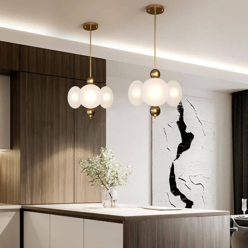 Gouden ronde kroonluchter licht modernisme 4 koppen matglazen plafond hanglamp Clearhalo