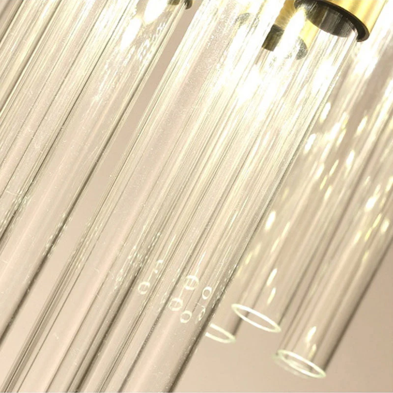 Gouden Sputnik semi-inbouwlamp postmodern 7-kops gecanneleerd kristallen plafondlamparmatuur Clearhalo