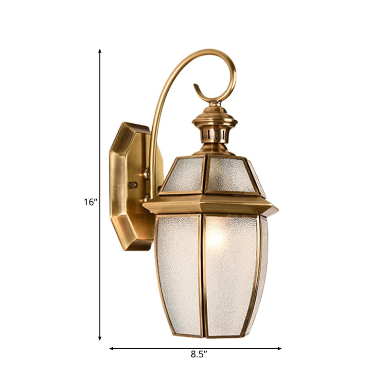Gouden Urn Sconce Lamp Traditioneel Metaal 1 Kop Wandverlichtingsarmatuur voor Eetkamer Clearhalo