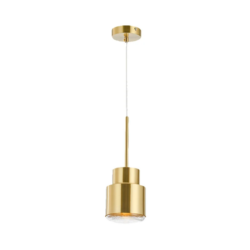 Granaatvormige druppelhanger, postmodern metaal, 1-lichts gouden slingerlamp met glazen diffuser Clearhalo