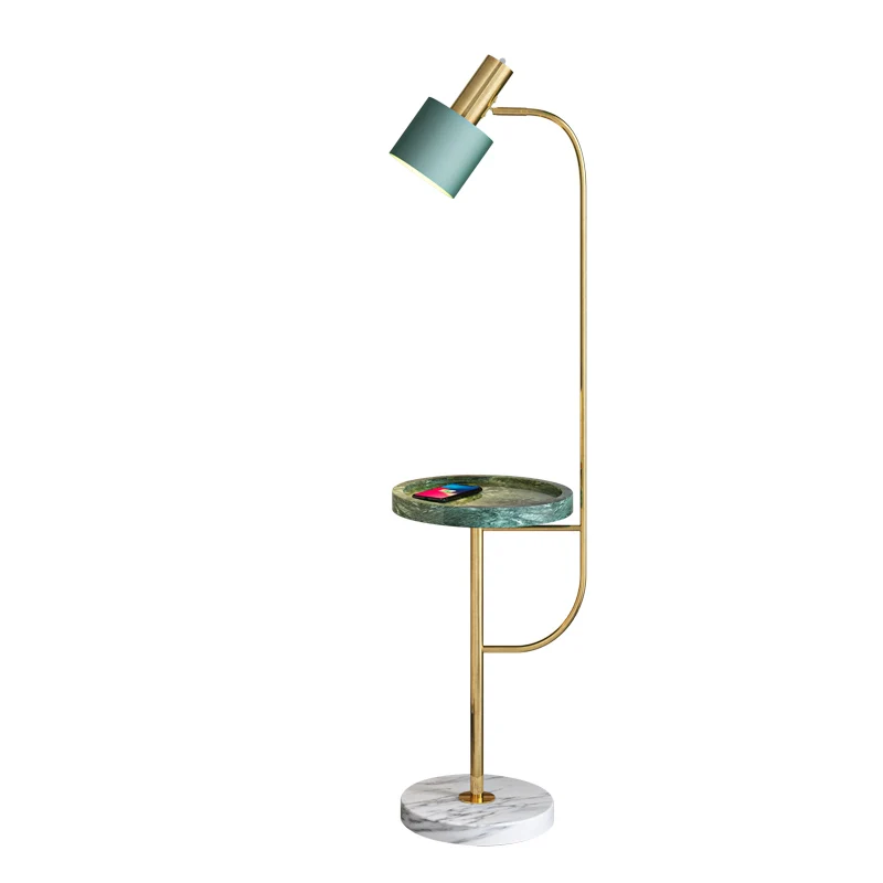 Grenade Draaibare vloerlamp Postmoderne metalen 1-lichts staande lamp met marmeren blad en voet Clearhalo