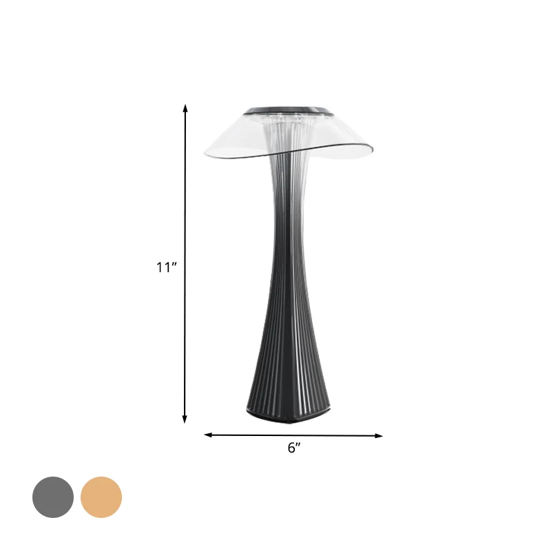 Grijs/Rose Goud Slanke Taille Bureaulamp Eigentijdse Acryl Touch Control LED Nachttafellamp Clearhalo