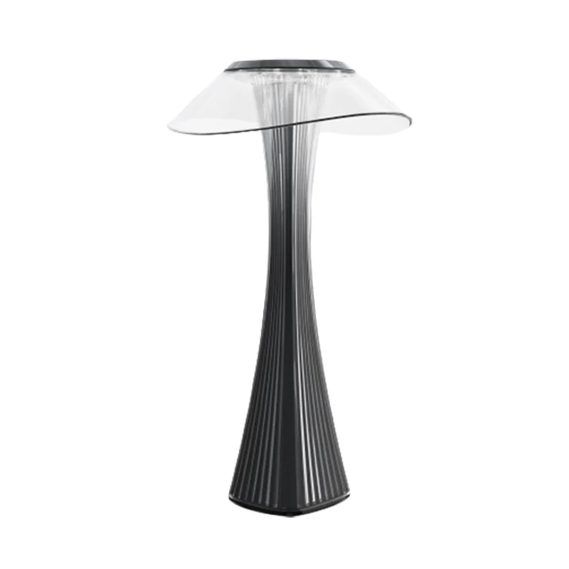 Grijs/Rose Goud Slanke Taille Bureaulamp Eigentijdse Acryl Touch Control LED Nachttafellamp Clearhalo