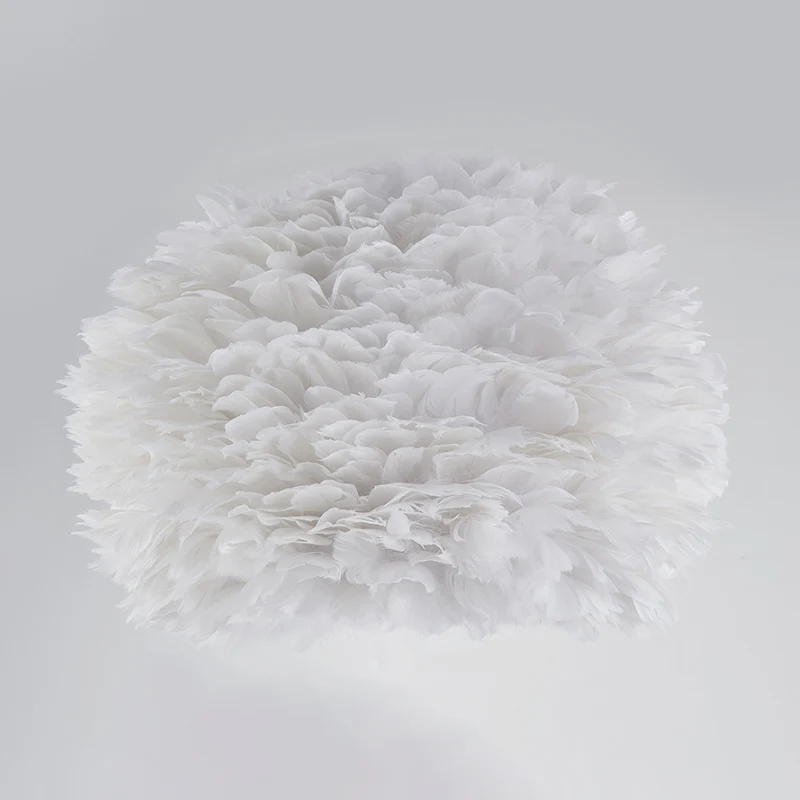 Grijs/Wit/Roze Bolvormige Nachtlamp Nordic Single-Lamp Feather Tafelstandaard Licht voor Woonkamer Clearhalo