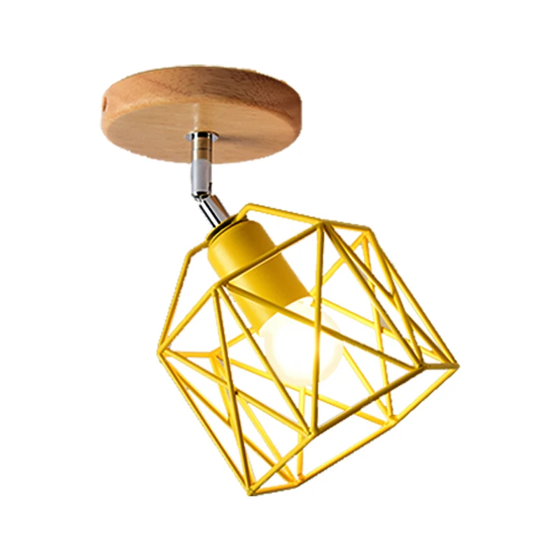 Grijs/Wit/Roze/Geel/Blauw/Groen Zeshoekig Plafondlamp Armatuur Metaal Modernistisch 1 Hoofd Semi Inbouw Plafondlamp voor S...