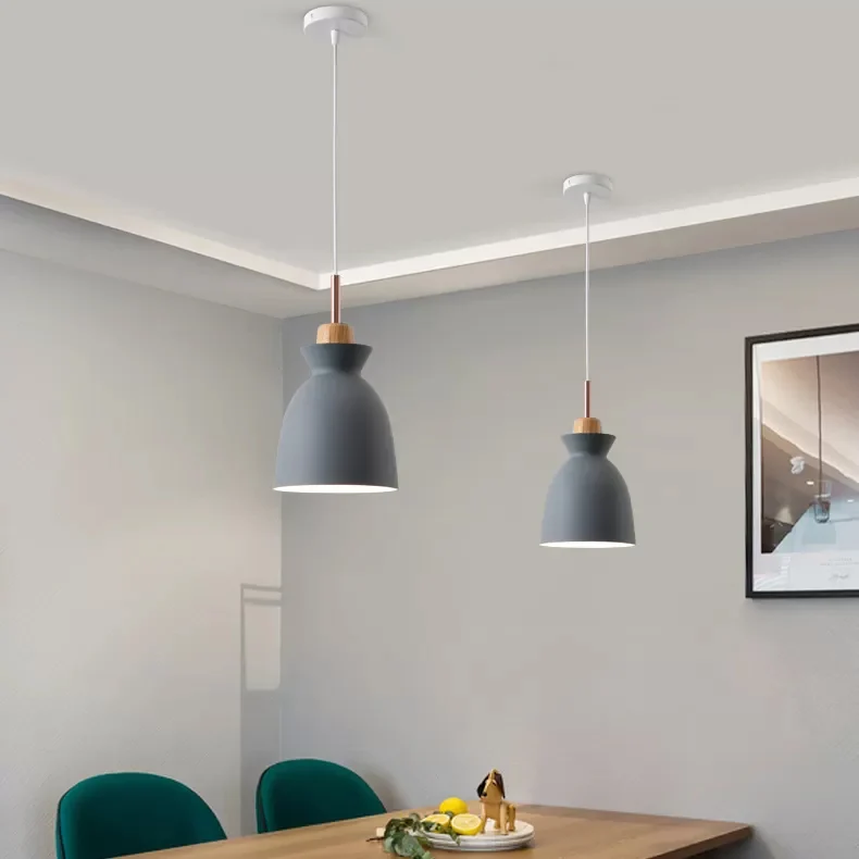 Grijs/witte Bell Shade hangende plafondlamp eigentijdse stijl metallic 1-lamps hanglamp voor binnen Clearhalo