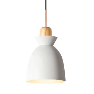 Grijs/witte Bell Shade hangende plafondlamp eigentijdse stijl metallic 1-lamps hanglamp voor binnen Clearhalo