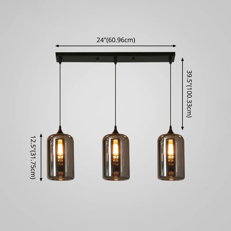 Grijze hanglamp eigentijds gerookt glas, hanglampen voor eettafel Clearhalo