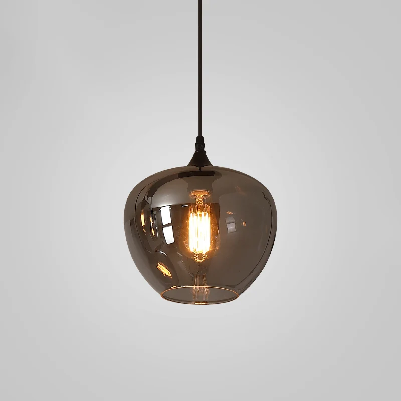 Grijze hanglamp eigentijds gerookt glas, hanglampen voor eettafel Clearhalo