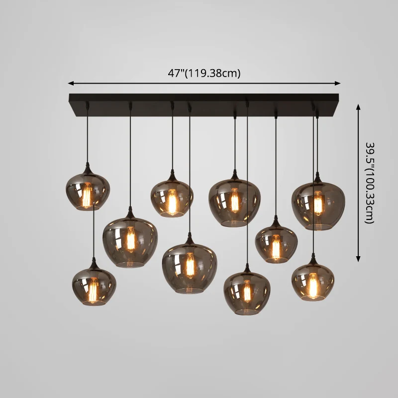 Grijze hanglamp eigentijds gerookt glas, hanglampen voor eettafel Clearhalo