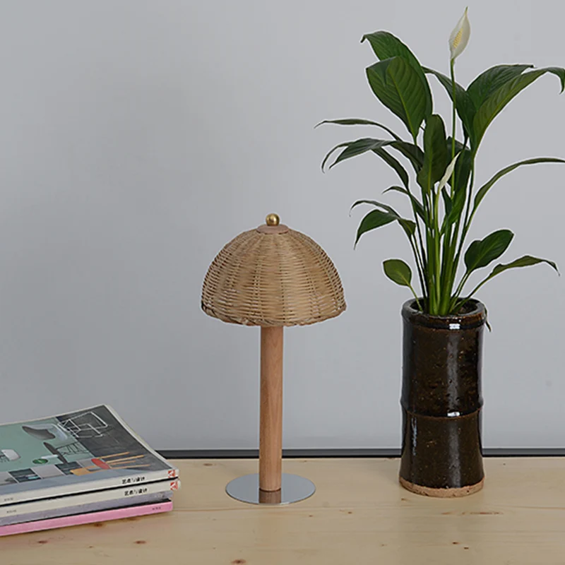Halfrond Bureaulamp Chinees Bamboe 1 Lamp Taakverlichting Hout voor Eetkamer Clearhalo