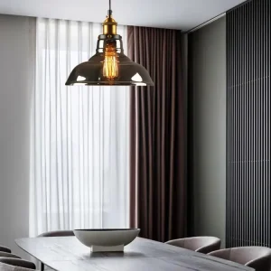 1 hangende hanglampen Scandinavische industriële stijl met spiegelglas, hangende plafondlampen Clearhalo