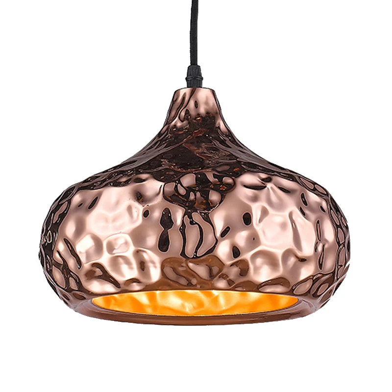 Hangende plafondlamp met kom, metalen kap, klassieke eetkamer, hangende verlichting rosé goud, 10"/16" breed Clearhalo