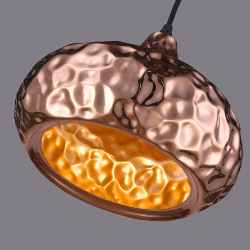 Hangende plafondlamp met kom, metalen kap, klassieke eetkamer, hangende verlichting rosé goud, 10"/16" breed Clearhalo