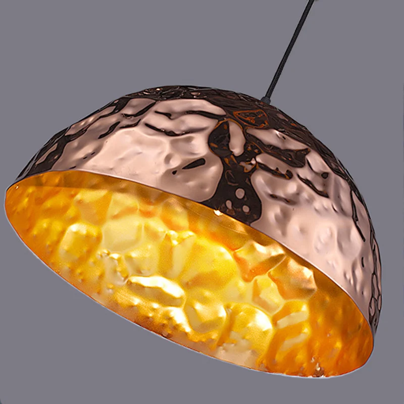Hangende plafondlamp met kom, metalen kap, klassieke eetkamer, hangende verlichting rosé goud, 10"/16" breed Clearhalo