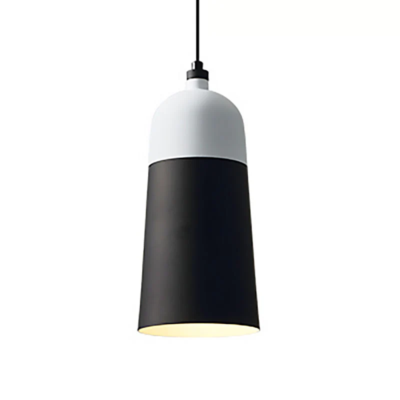 Hanglamp met metalen koepel, 1 lichte, moderne, eenvoudige hanglamp zwart en wit Clearhalo