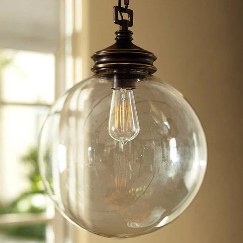 Hanglamp van helder glas, Eenvoud, restauranthanglamp met 1 lamp Clearhalo