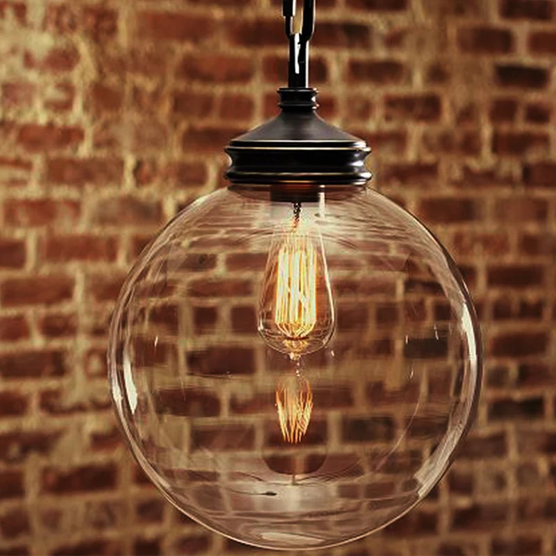 Hanglamp van helder glas, Eenvoud, restauranthanglamp met 1 lamp Clearhalo