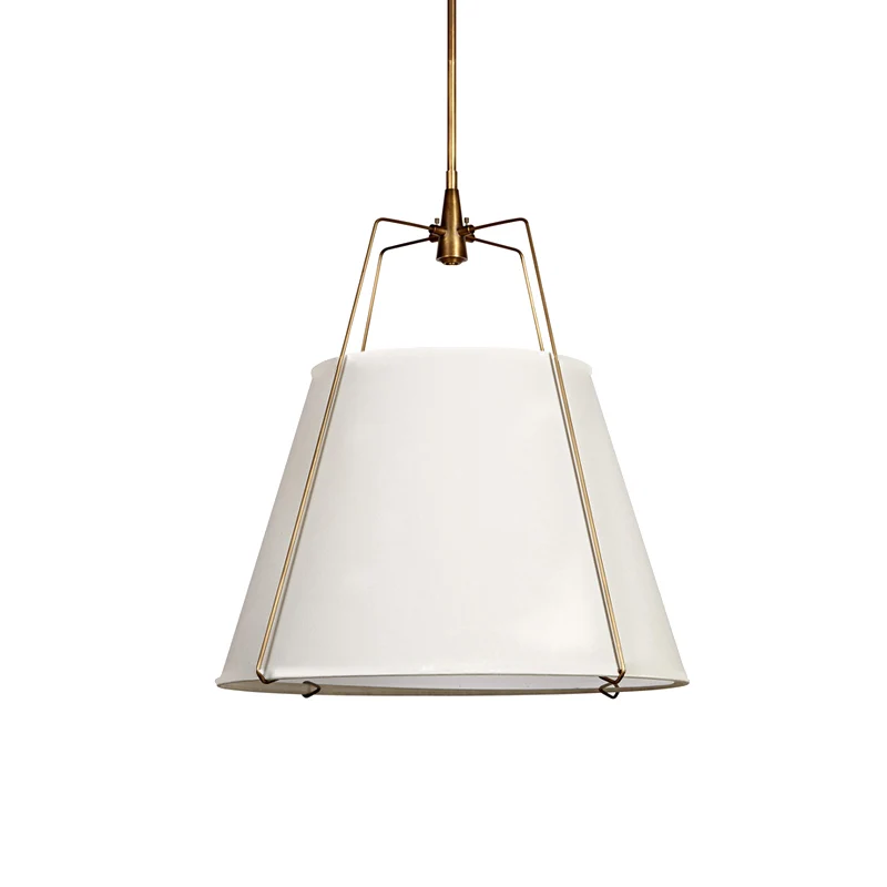 Hanglamp van stof, kegel, vintage, 2 lampen, eetkamer kroonluchter hanglamp wit Clearhalo
