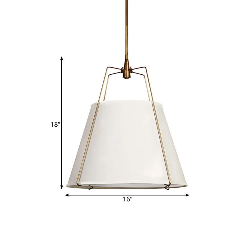 Hanglamp van stof, kegel, vintage, 2 lampen, eetkamer kroonluchter hanglamp wit Clearhalo