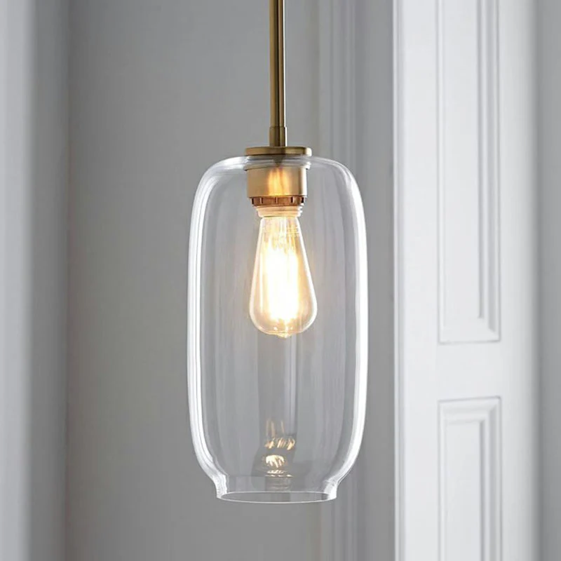 Hanglamp de vorm van een helder glas, Eenvoud, 1 lamp, hanglamp met gouden afwerking Clearhalo