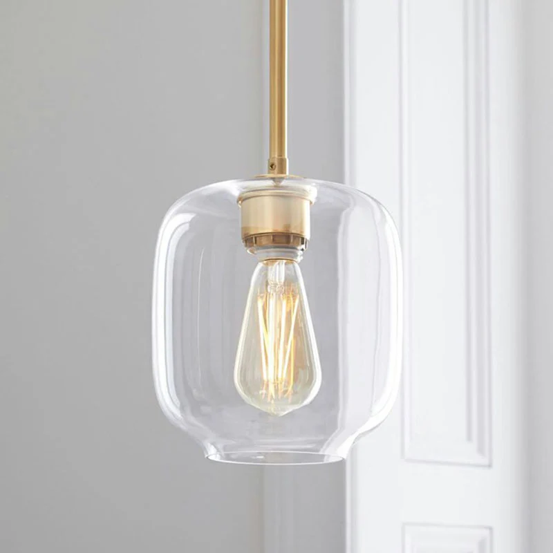 Hanglamp de vorm van een helder glas, Eenvoud, 1 lamp, hanglamp met gouden afwerking Clearhalo