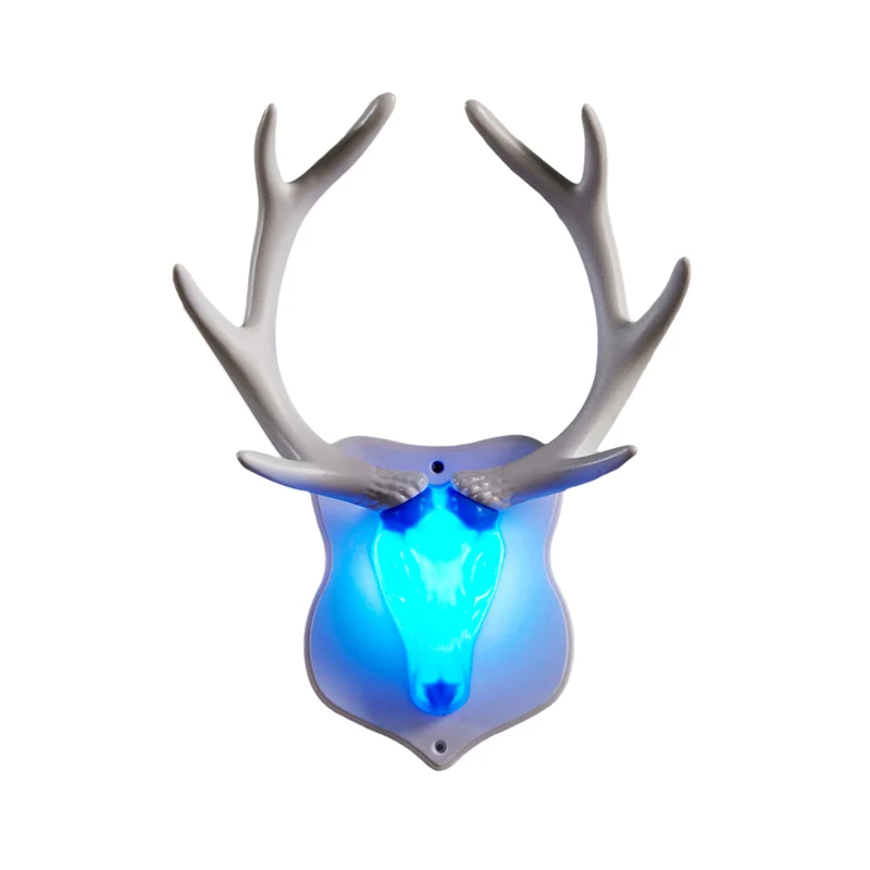 Hars wit/blauw schanslamp herten LED rustieke wandgemonteerde verlichting zwart/wit voor woonkamer Clearhalo