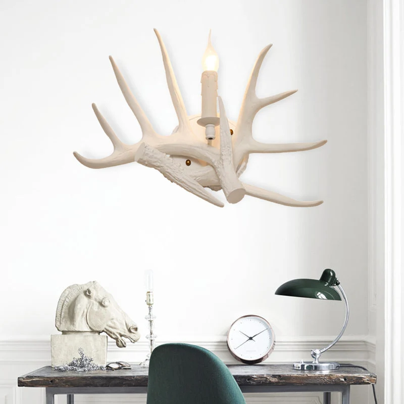 Hars witte schanslamp open lamp 1-lichts klassieke wandgemonteerde verlichting Clearhalo