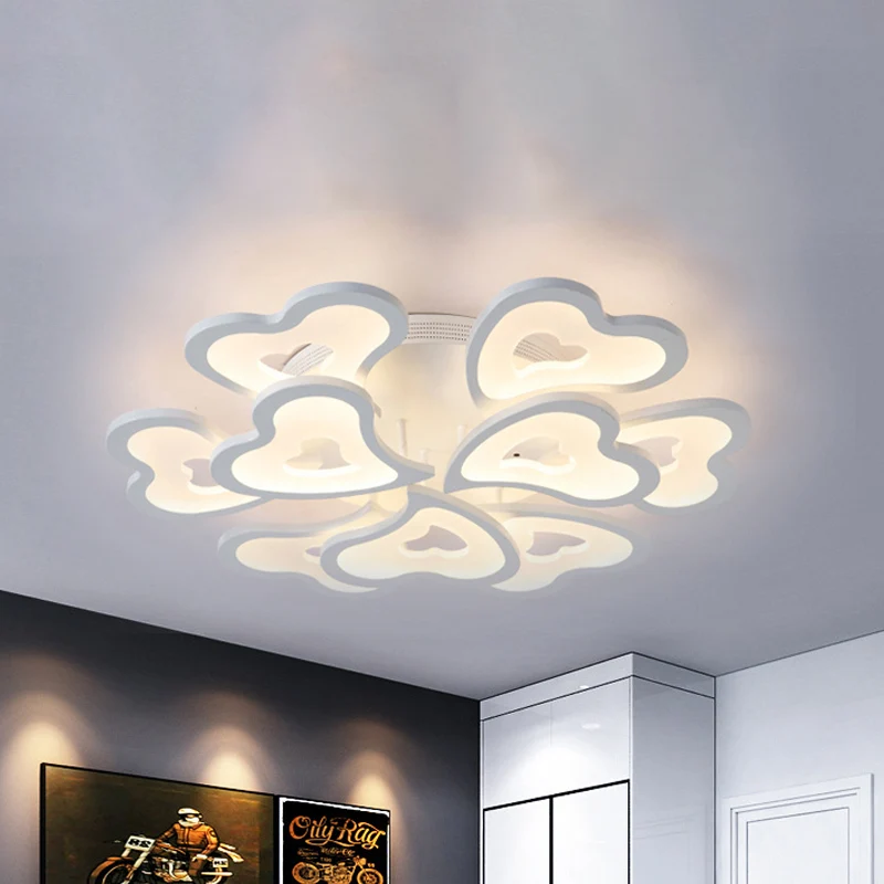 Harten Slaapkamer LED-inbouwlamp Acryl 3/5/9-licht Moderne plafondmontagelamp warm / wit / natuurlijk licht Clearhalo