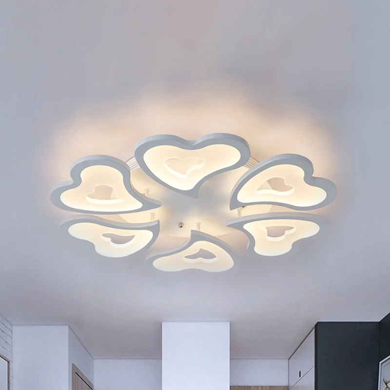 Harten Slaapkamer LED-inbouwlamp Acryl 3/5/9-licht Moderne plafondmontagelamp warm / wit / natuurlijk licht Clearhalo