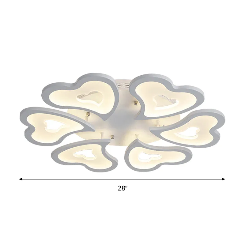 Harten Slaapkamer LED-inbouwlamp Acryl 3/5/9-licht Moderne plafondmontagelamp warm / wit / natuurlijk licht Clearhalo