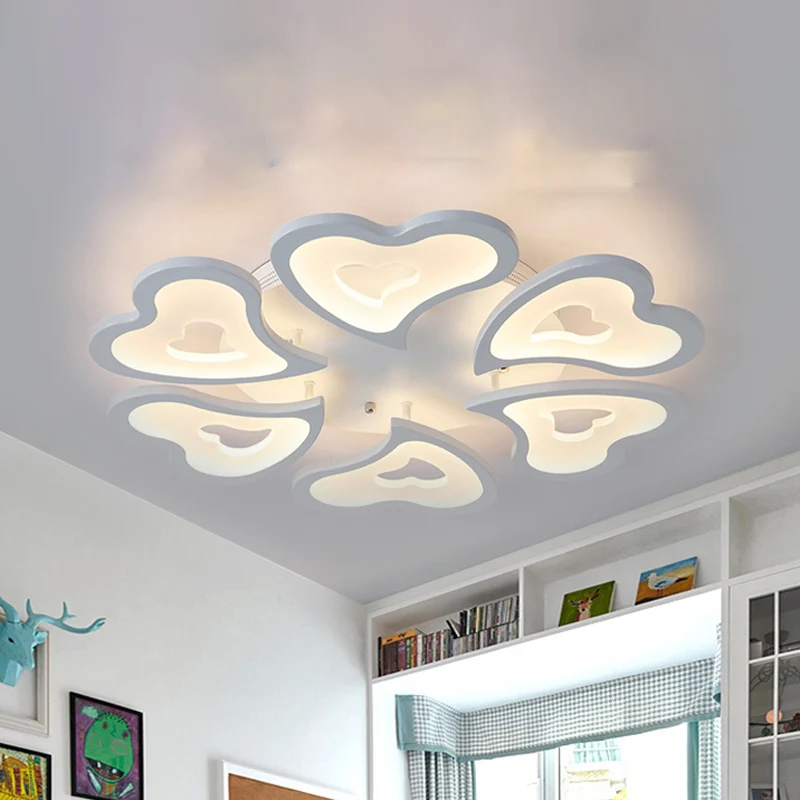 Harten Slaapkamer LED-inbouwlamp Acryl 3/5/9-licht Moderne plafondmontagelamp warm / wit / natuurlijk licht Clearhalo