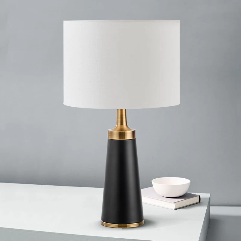 1 Head Drum Task Lighting Modernistische stoffen kleine bureaulamp zwart voor woonkamer Clearhalo
