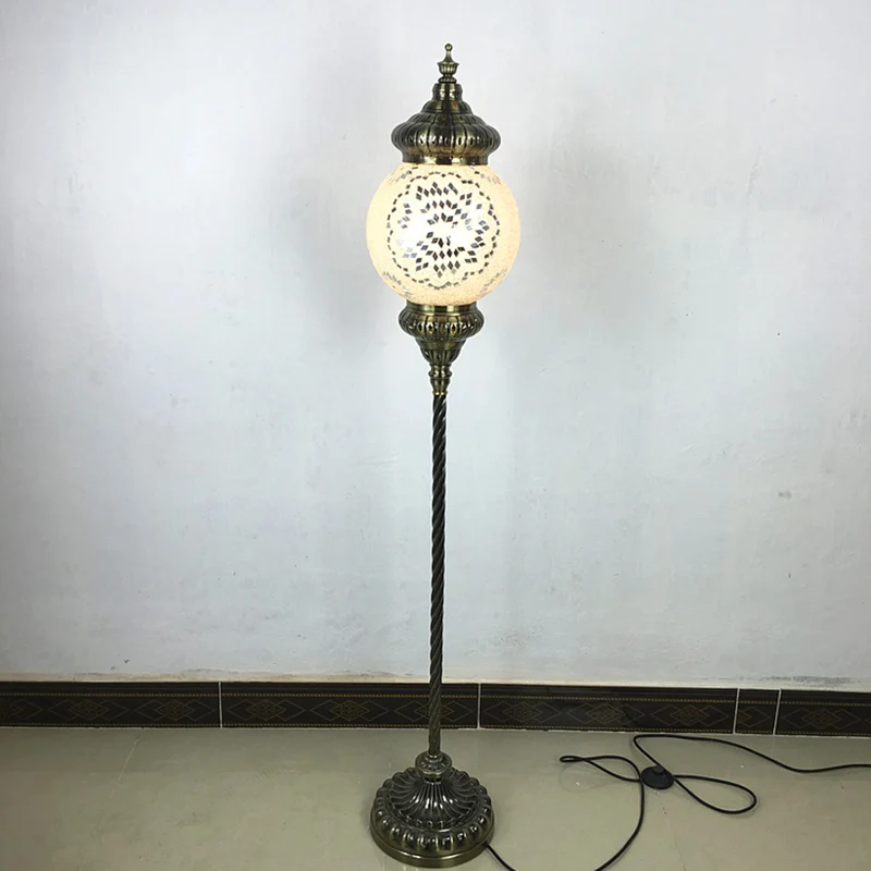 1 Head Sphere Staande Lamp Vintage Rood/Blauw/Groen Handgemaakte Glazen Staande Lamp Clearhalo