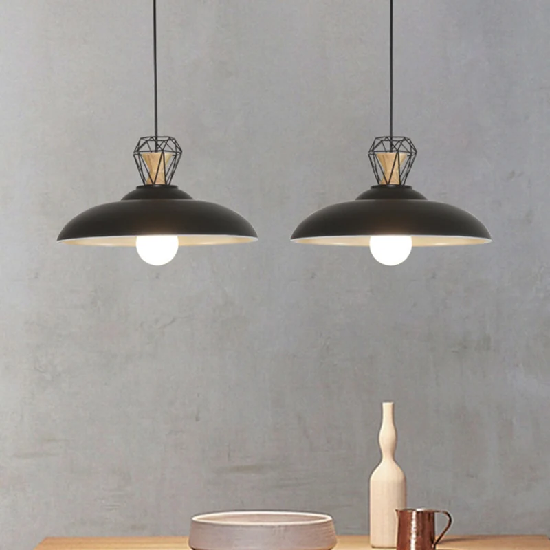 2 Heads Island Lighting industriële restaurant hanglamp met metalen schuurkap zwart Clearhalo