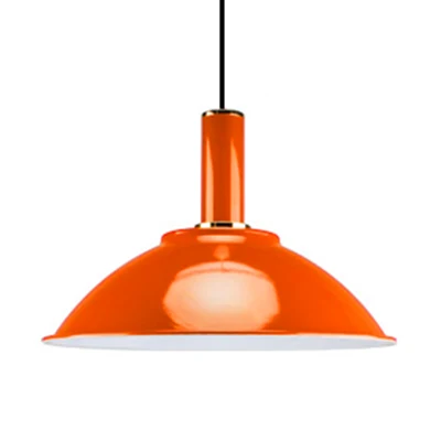 Hedendaagse hangende lamp met ondiepe kom Aluminium felgekleurde hanglamp blauw/groen/oranje/rood/geel voor marktwinkel Cl...