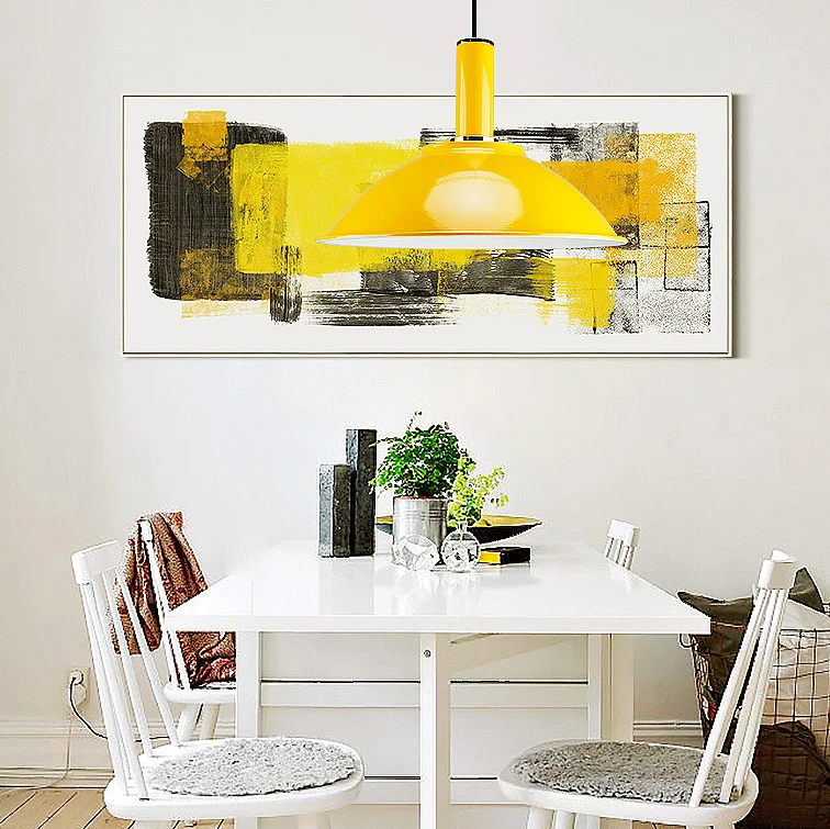 Hedendaagse hangende lamp met ondiepe kom Aluminium felgekleurde hanglamp blauw/groen/oranje/rood/geel voor marktwinkel Cl...