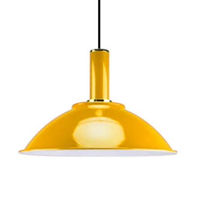 Hedendaagse hangende lamp met ondiepe kom Aluminium felgekleurde hanglamp blauw/groen/oranje/rood/geel voor marktwinkel Cl...
