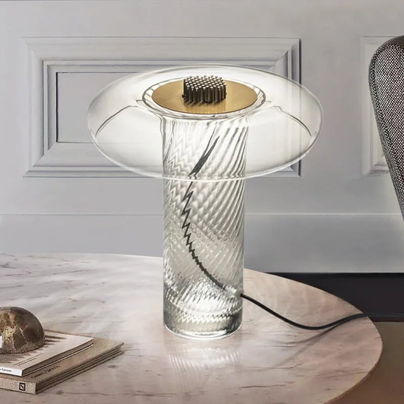 Hedendaagse schaduwrijke taakverlichting Helder glas 1 lamp Woonkamer Kleine bureaulamp Clearhalo