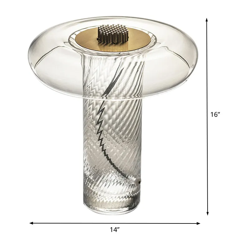 Hedendaagse schaduwrijke taakverlichting Helder glas 1 lamp Woonkamer Kleine bureaulamp Clearhalo