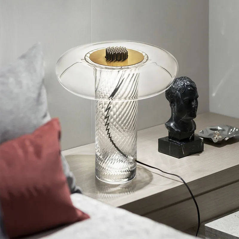 Hedendaagse schaduwrijke taakverlichting Helder glas 1 lamp Woonkamer Kleine bureaulamp Clearhalo