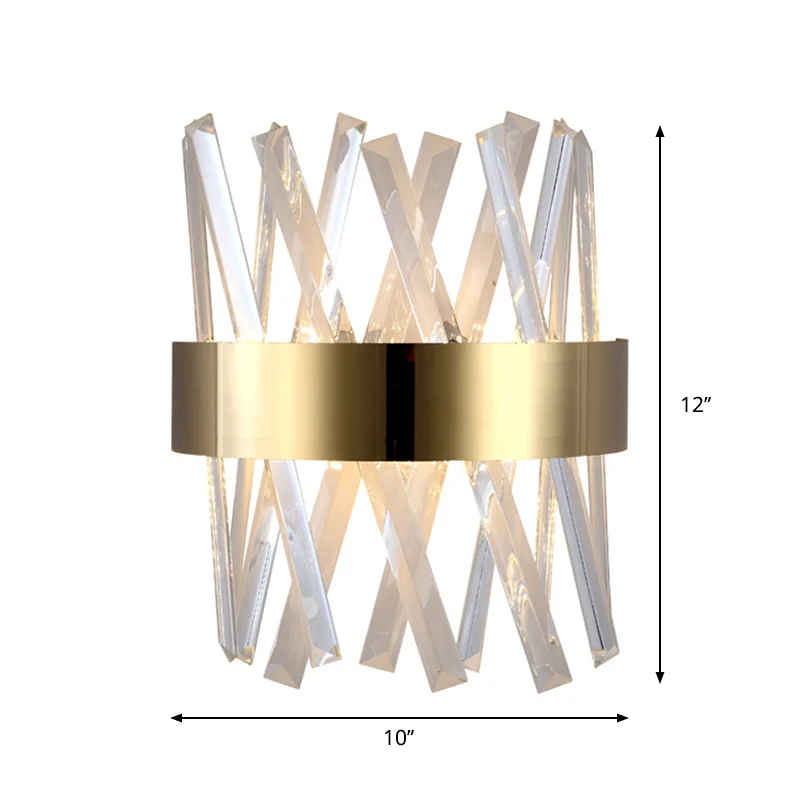 Helder kristal prisma wandmontage licht eigentijdse stijl LED gouden schansverlichting voor slaapkamer Clearhalo