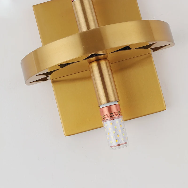 Helder kristallen prisma wandkandelaar lamp modernistische stijl 2 lampen messing afwerking wandverlichting voor gang Clea...