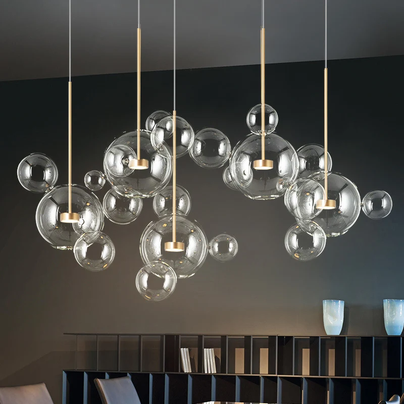 Heldere bubbellamp, bolglas, hanglamp voor eetkamer, koffiehuis, restaurant Clearhalo